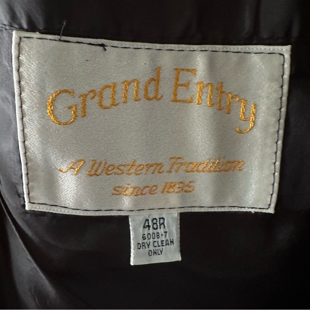 Vintage Grand Entry Western Sport Coat  jacket Men size 48R Grey Pointed Pockets - Picture 12 of 16